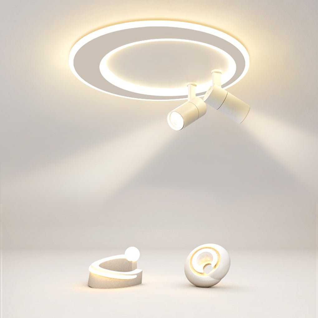 18'' LED Circular Flush Mount Modern Lighting with Spotlight-Lighom