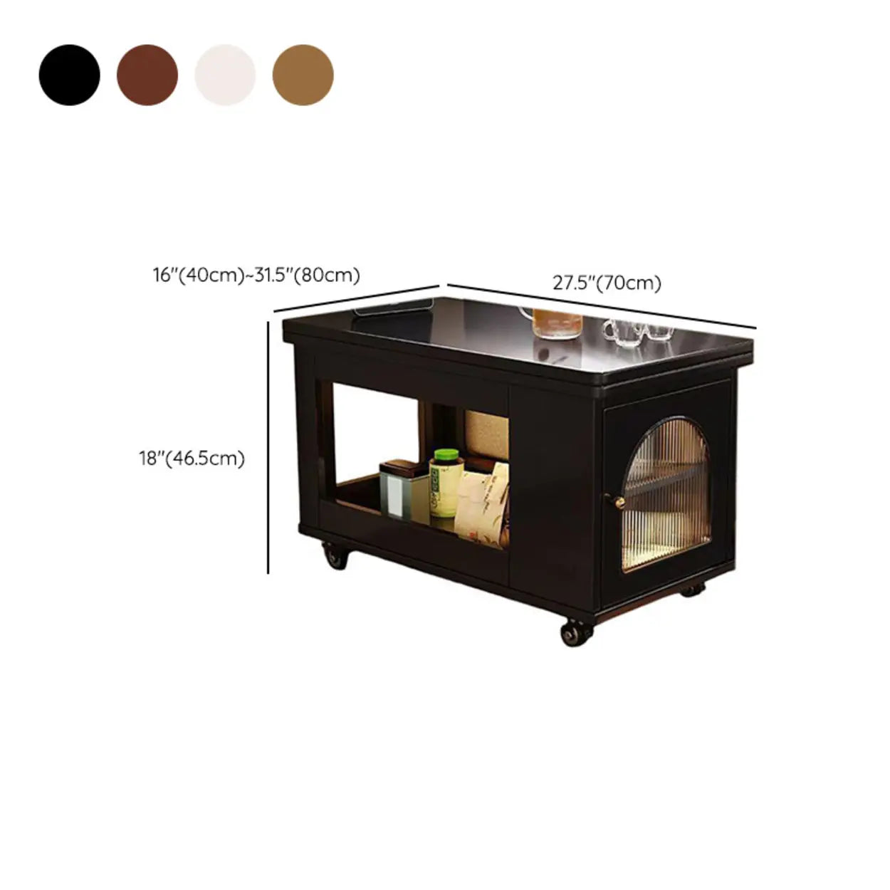 Classic Foldable Brown Wood Side Table