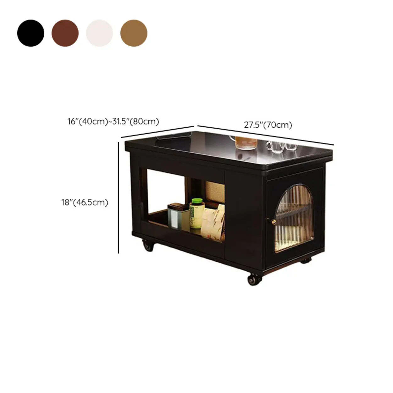Classic Foldable Brown Wood Side Table