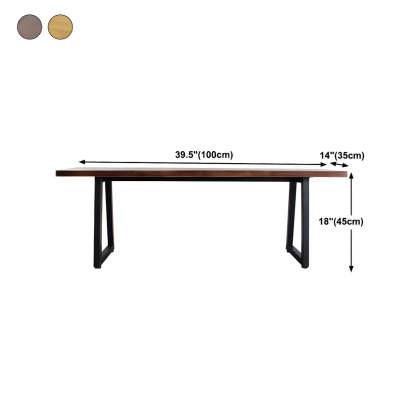 Modern Wood Entryway Bench with Metal Legs