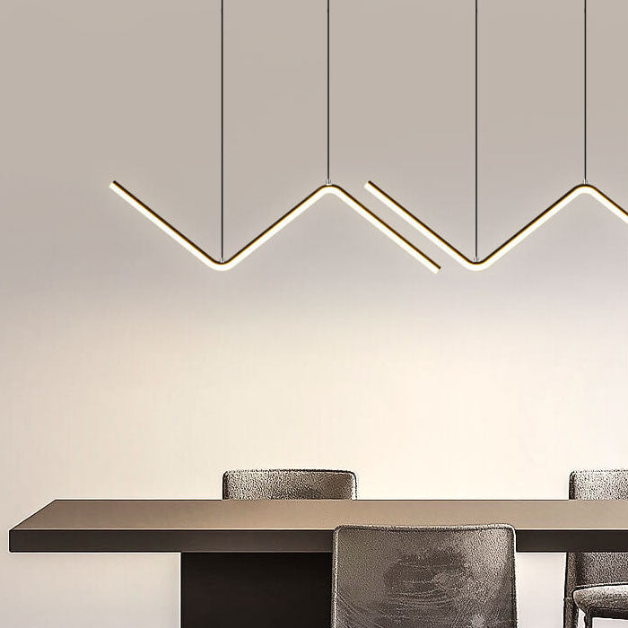 Black minimalist 2-light n-shaped pendant lighting — Warm White (3000K) / Matte Black / 220V-240V (UK/AU)