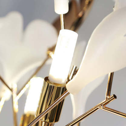 Nordic Romantic Ginkgo Leaf Iron 5-Light Floor Lamp