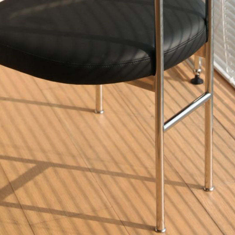 Nordic Half-Round Leather Metal Wood Dining Chair