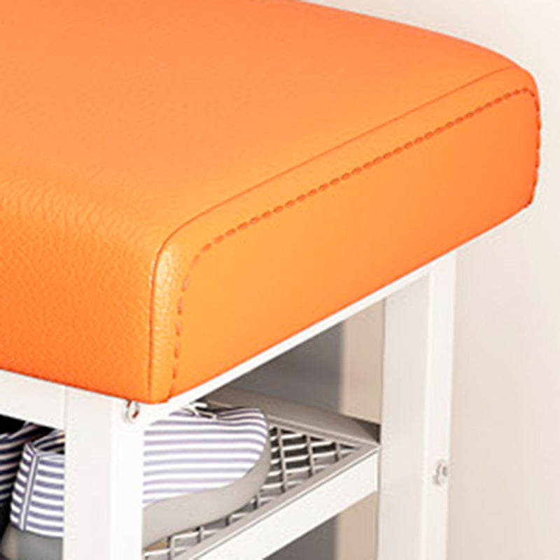 Modern Tech Fabric Steel 2-Shelf Shoe Storage — Orange / Black