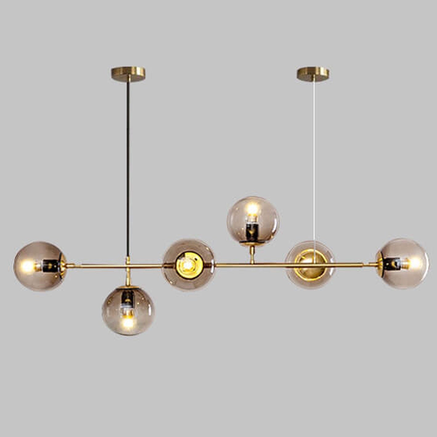 Minimalist globe long chandeliers in metal — 220V-240V (UK/AU)