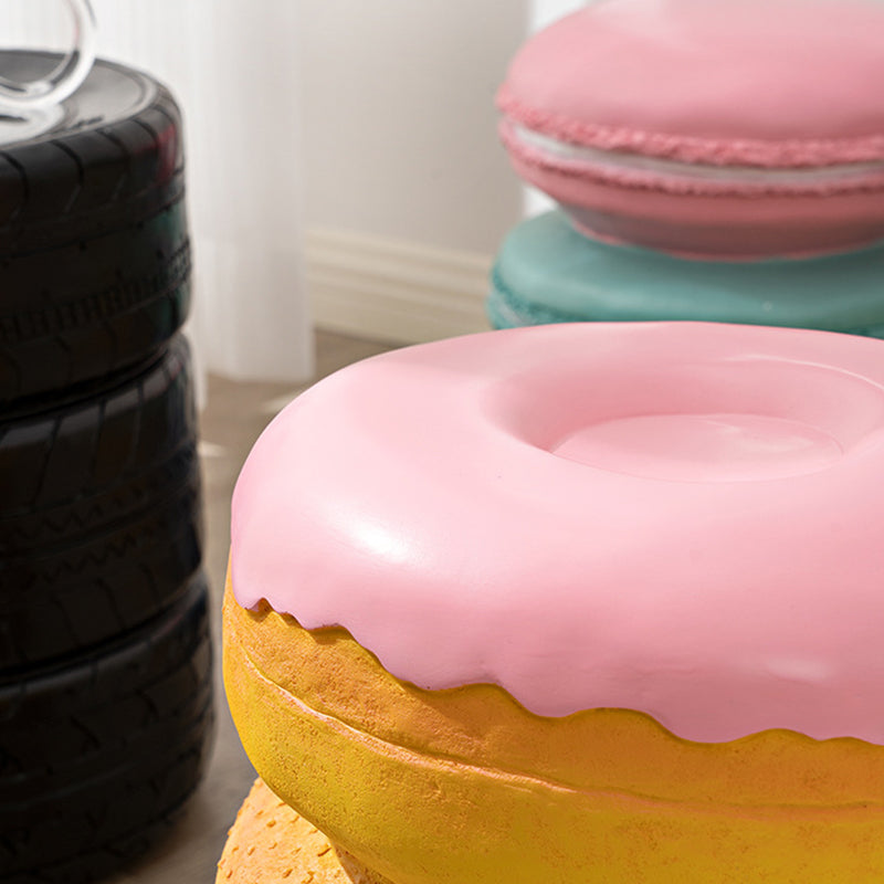 Contemporary Resin Donut Ice Cream Cylindrical Chair