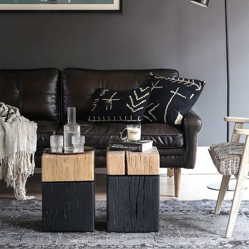 Japanese Crack Design Solid Wood End Table