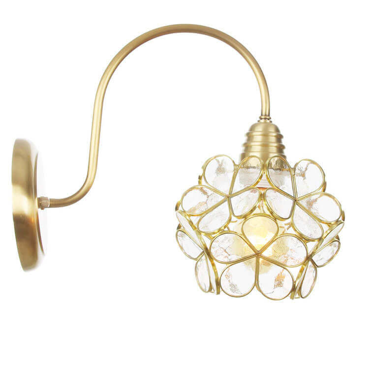 European Tiffany Vintage Brass Glass Sconce