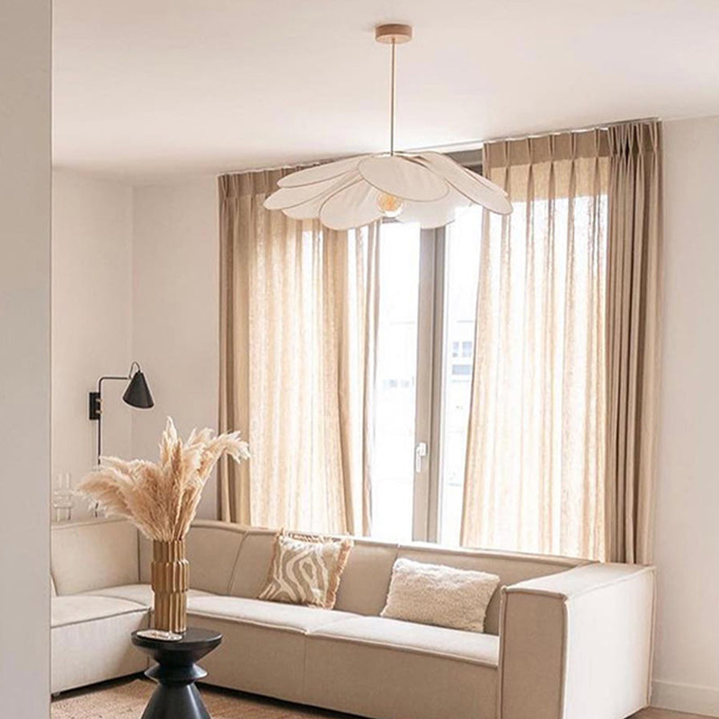 Contemporary Boho Petal Fabric Pendant Light