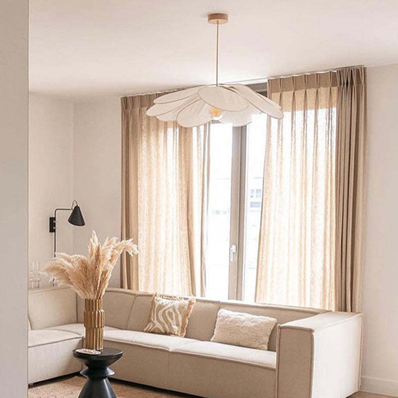 Contemporary Boho Petal Fabric Pendant Light