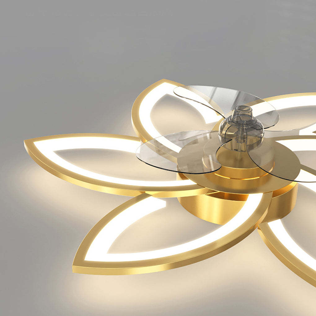 Flower Smart Silent Dimming LED Modern Fan