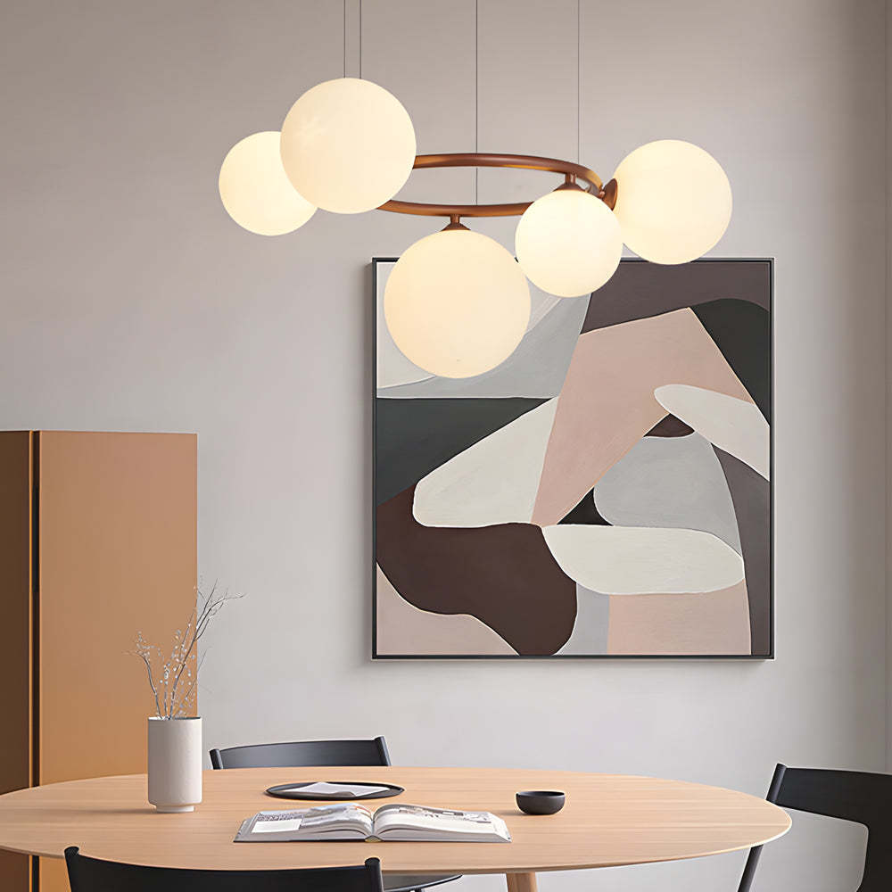 5/7/9-Light Glass Ball Circular Contemporary Chandelier