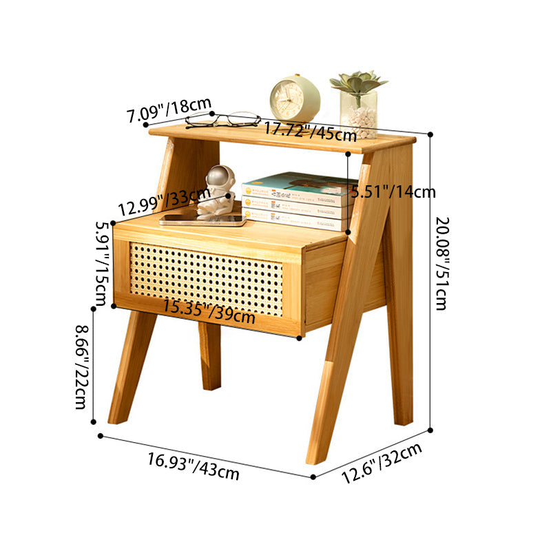 Contemporary Rectangular Wood 1-Drawer End Table