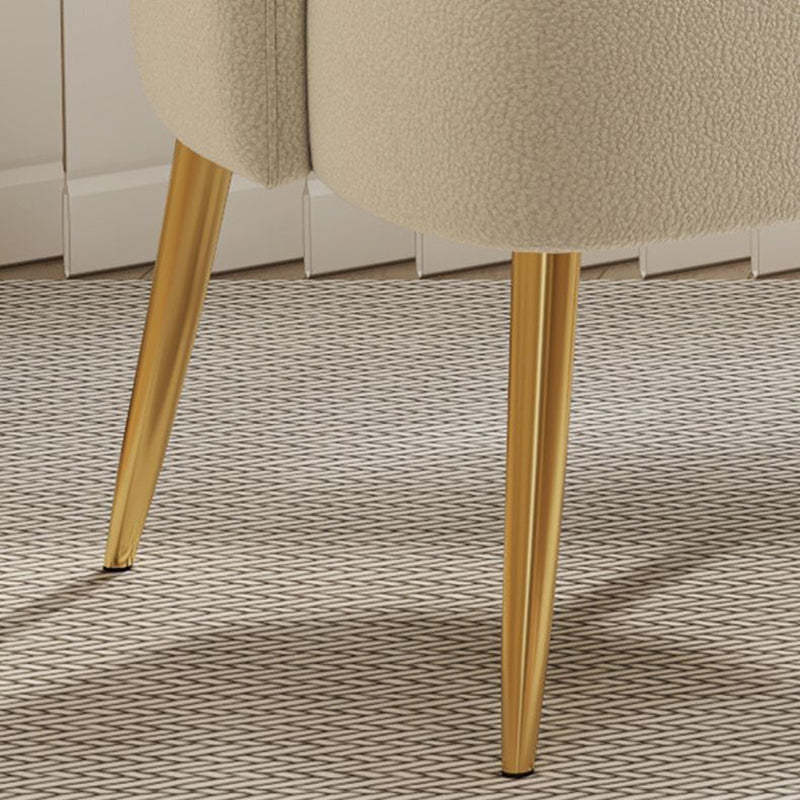 Minimalist Curved Wood Metal Accent Chair — White Legs - Dark Pink