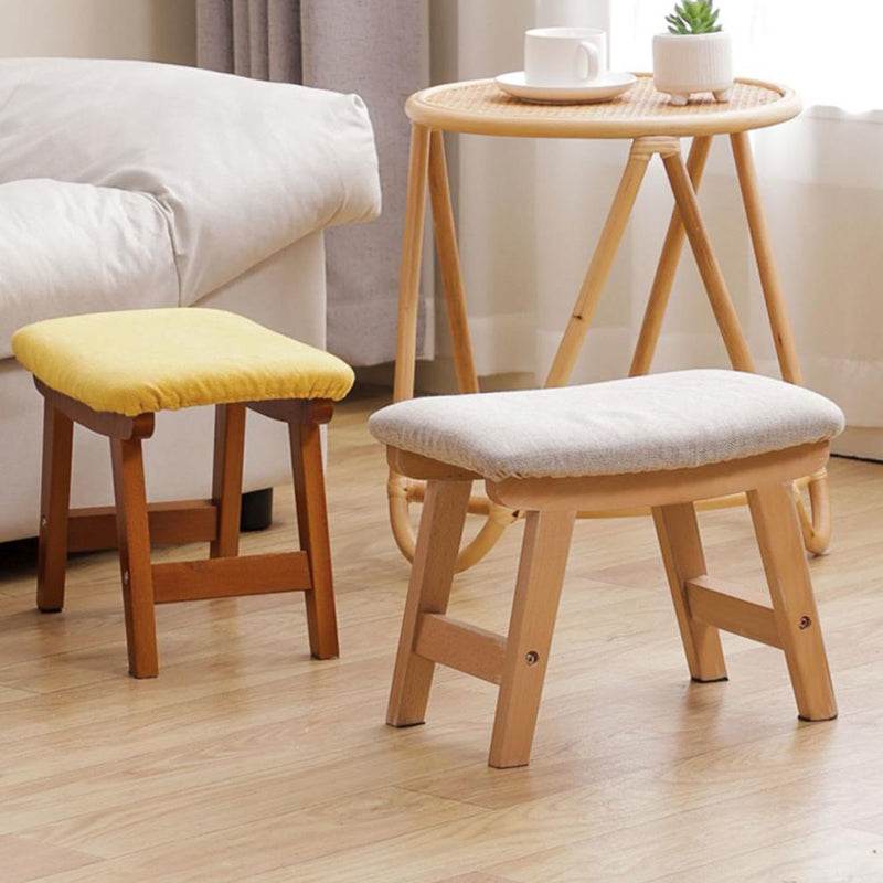 Minimalist Wood Cushion Shoe Bench — Original Wood Color - C
