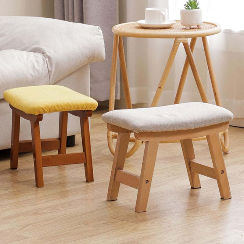 Minimalist Wood Cushion Shoe Bench — Original Wood Color - C