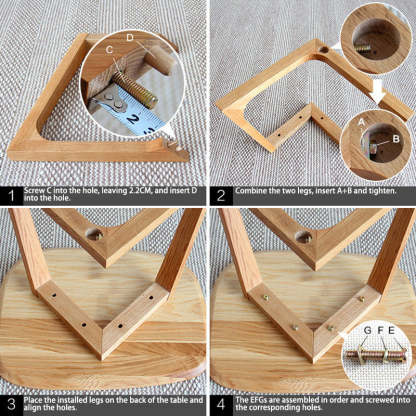 Vintage Wood V-Shape Base End Table