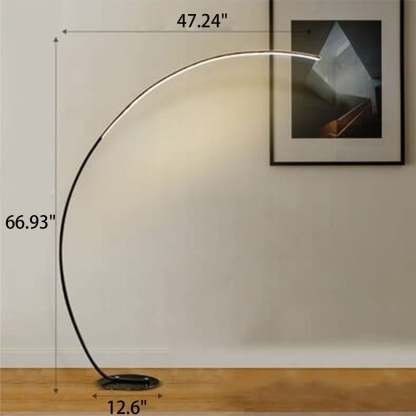 Minimalist Curved Line LED Aluminum Floor Lamp — Black / Infinitely Dimmable / 220V-240V For UK/AU