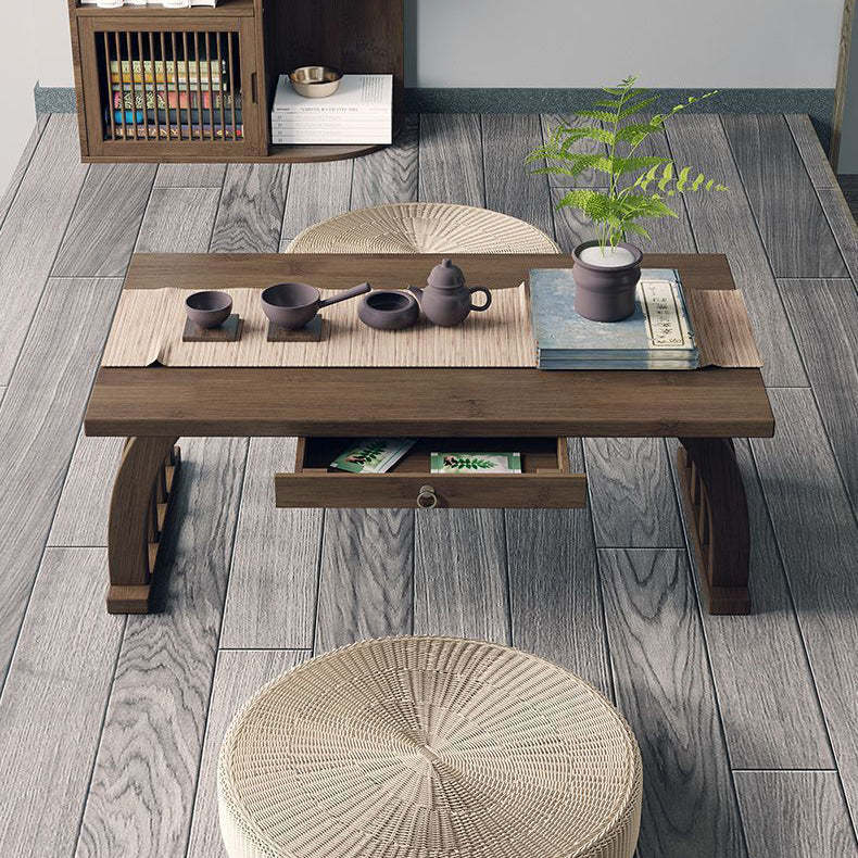 Japanese Curved Bamboo End Table