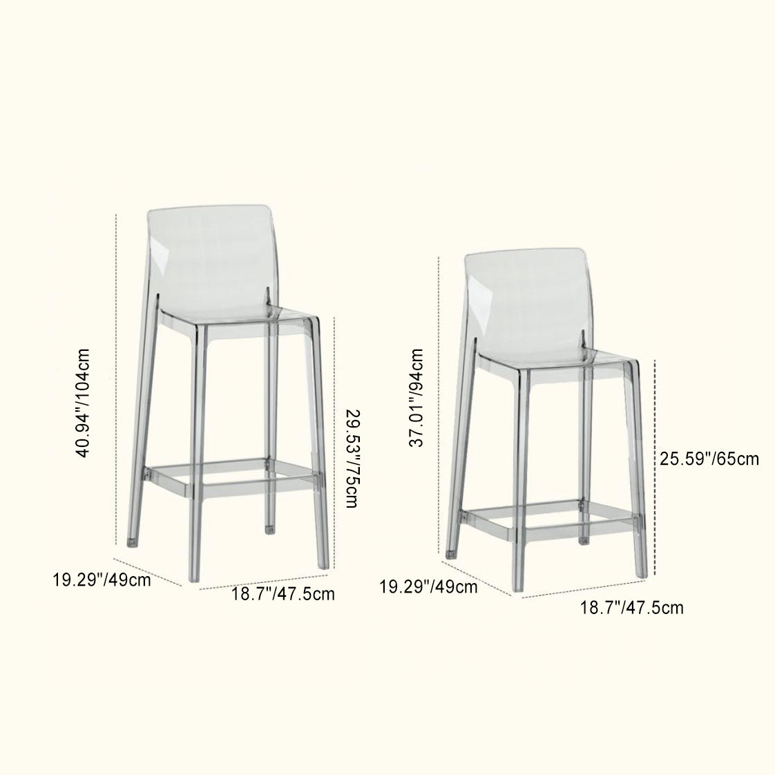 Scandinavian Square Bar Stool — Lake Blue
