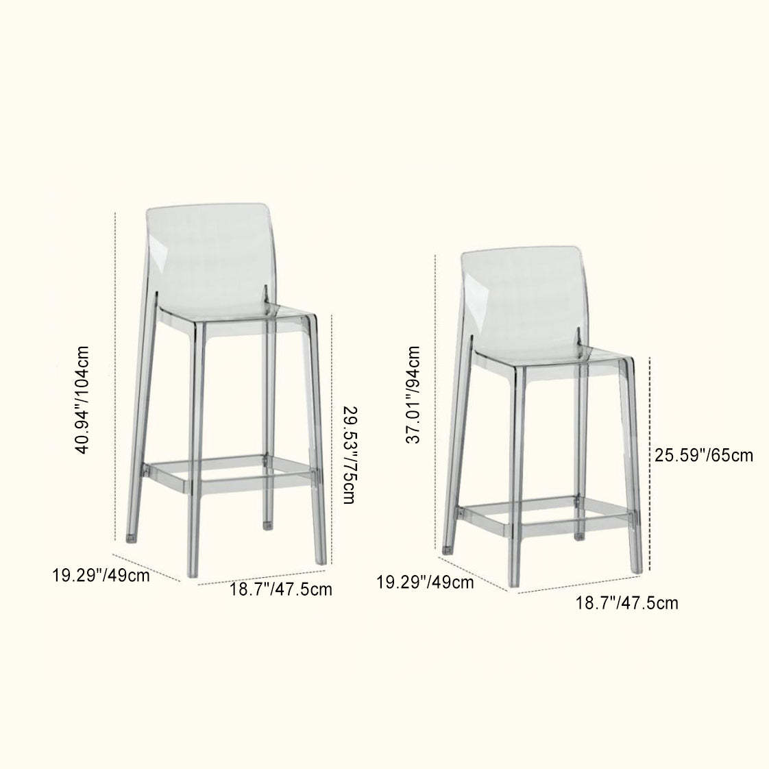 Scandinavian Square Bar Stool — Lake Blue