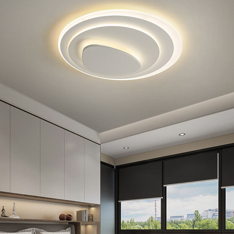 Lighom nordic geometric wrought wood flush mount lighting in iron — Small / 3-Color Changeable / 220V-240V (UK/AU)