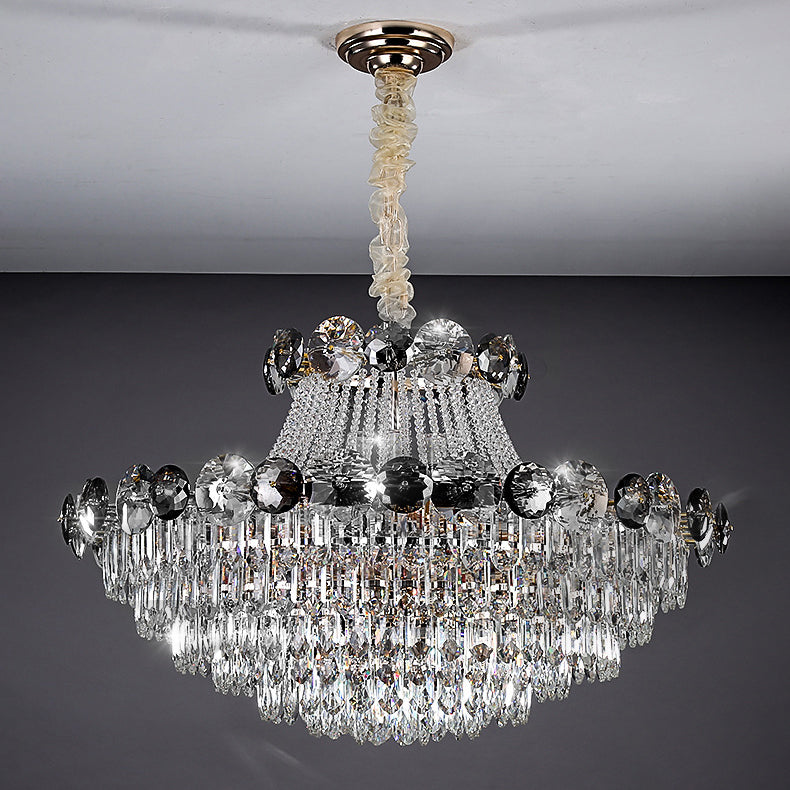 Half Round Ball Crystal Iron Chandelier