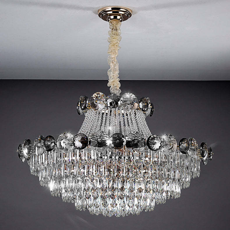 Half Round Ball Crystal Iron Chandelier