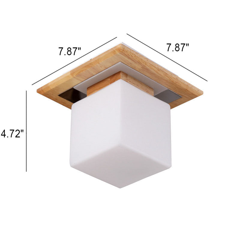 Nordic square flush mount lighting in glass — 220V-240V (UK/AU