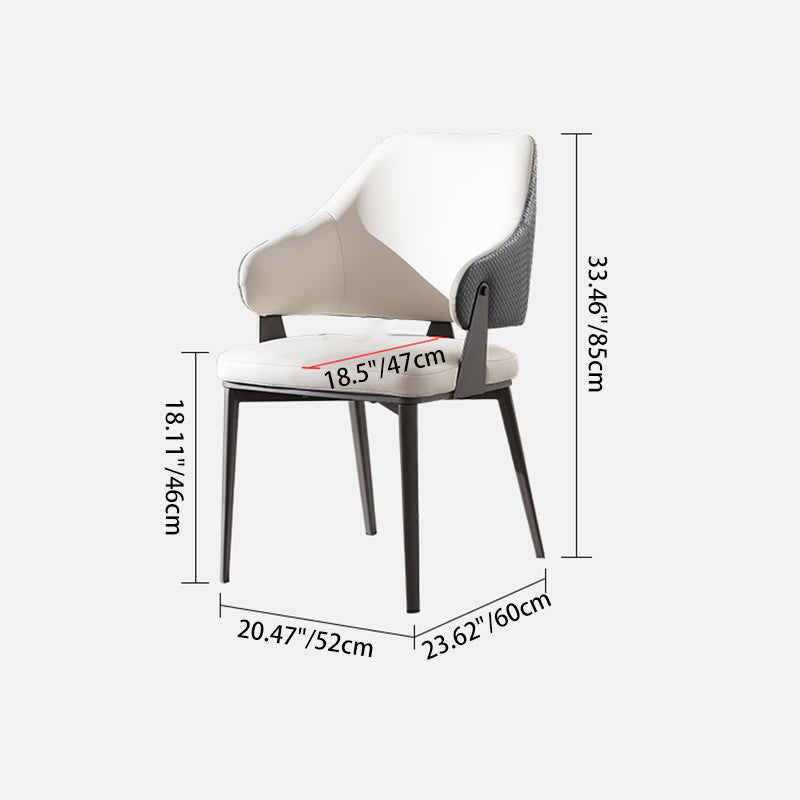 Scandinavian Leather Steel Lozenge Dining Chair