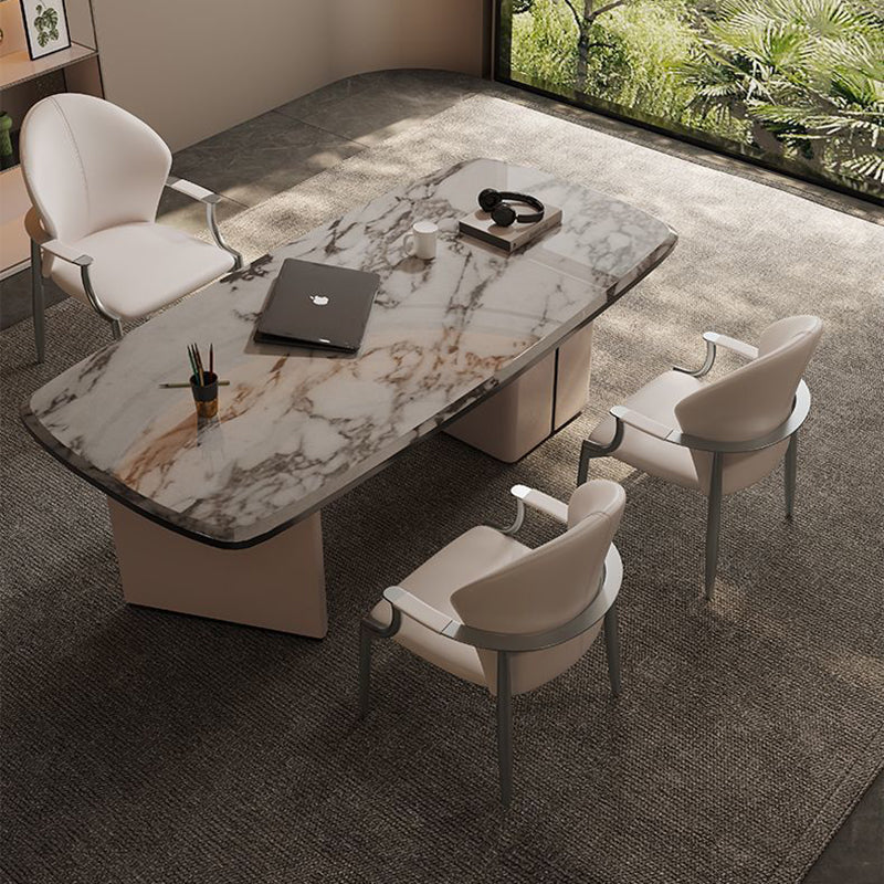 Minimalist Microfiber Leather Square Dining Chair