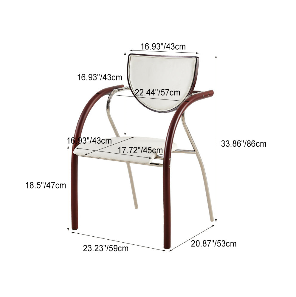 Nordic Microfiber Leather Wood Semicircular Dining Chair