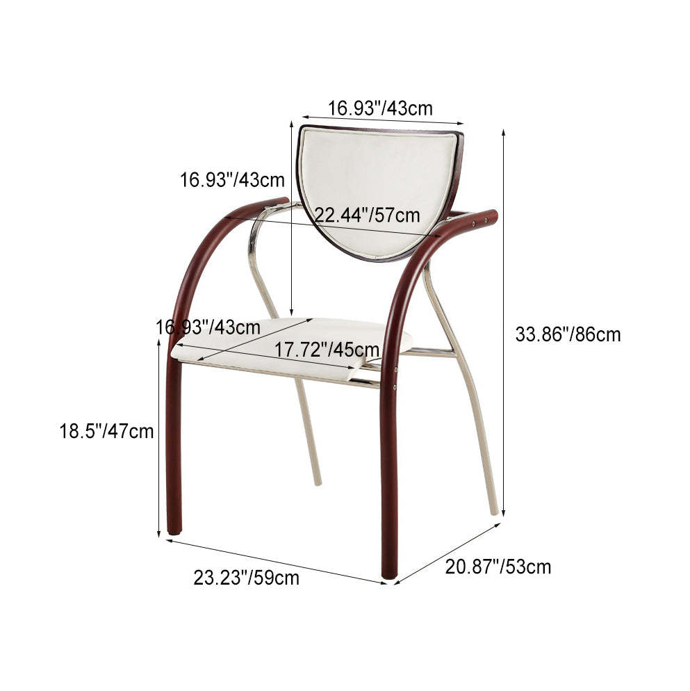 Nordic Microfiber Leather Wood Semicircular Dining Chair
