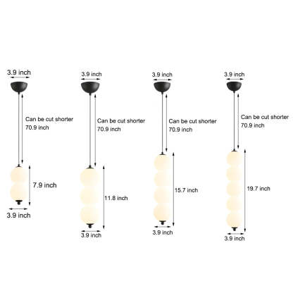Modern Round Vertical Ball Dimmable LED Pendant Chandelier