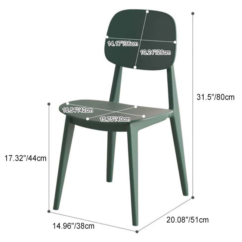Scandinavian Macaron Plastic Dining Chair — Blue