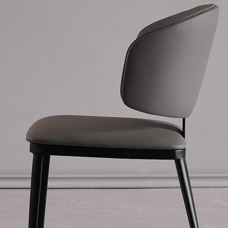 Minimalist Microfiber Leather Steel Dining Chair