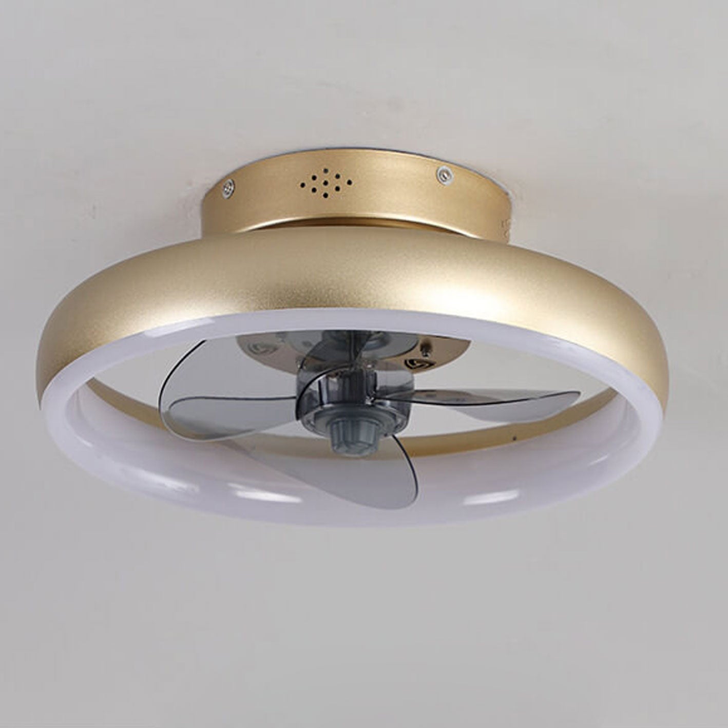 Nordic Round Wrought Iron LED Flush Mount Fan Light
