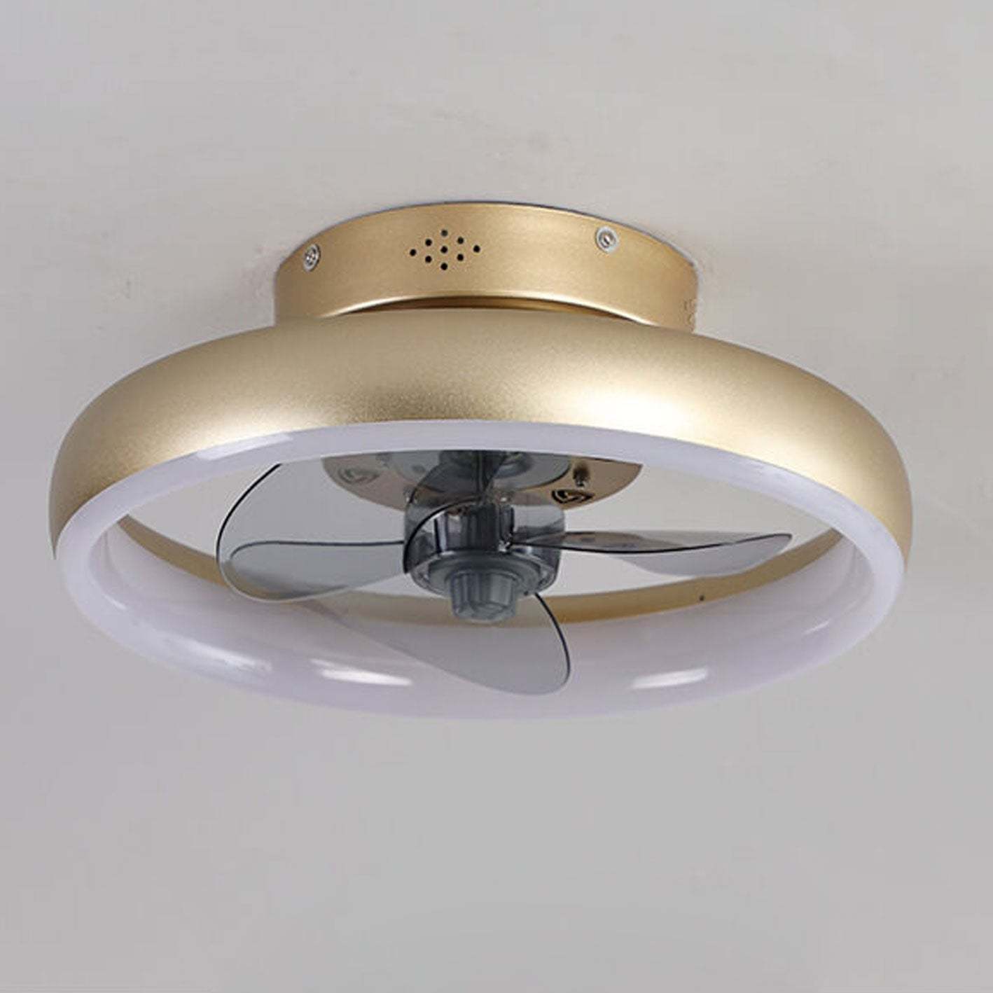 Nordic Round Wrought Iron LED Flush Mount Fan Light
