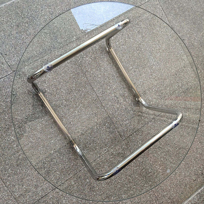 Minimalist Round Glass Steel Coffee Table