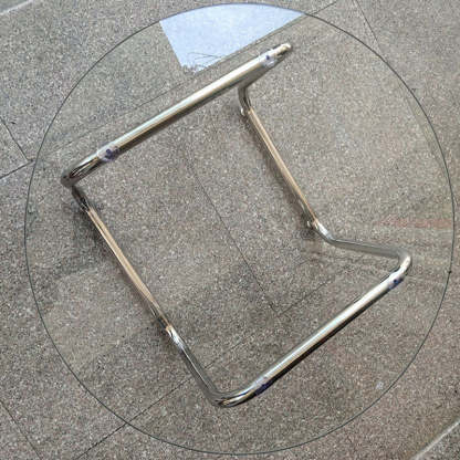 Minimalist Round Glass Steel Coffee Table