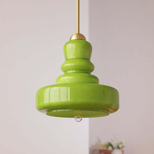 Modern Colorful Glass Gourd Pendant Light