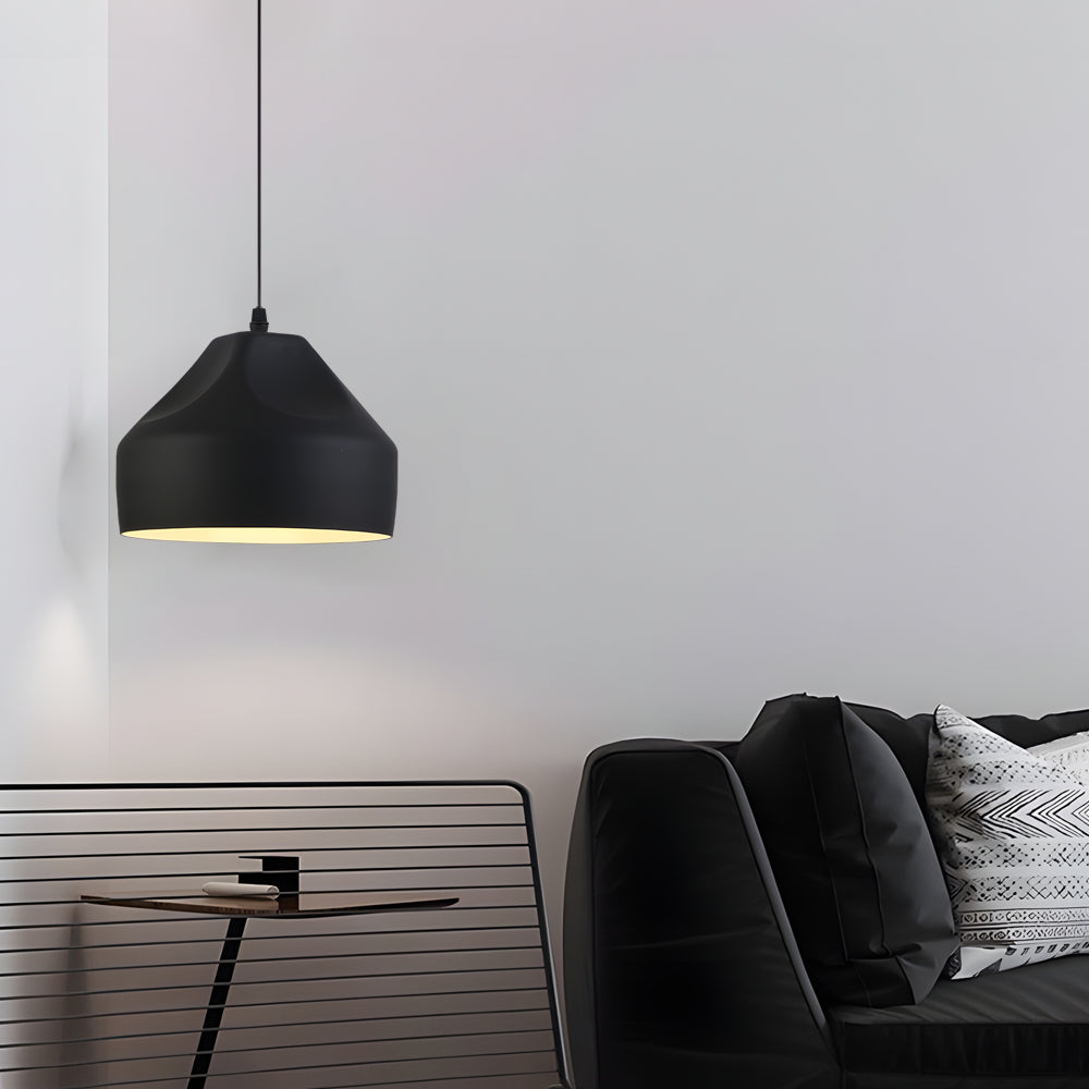 Pleat Box LED Black White Aluminum Pendant Light