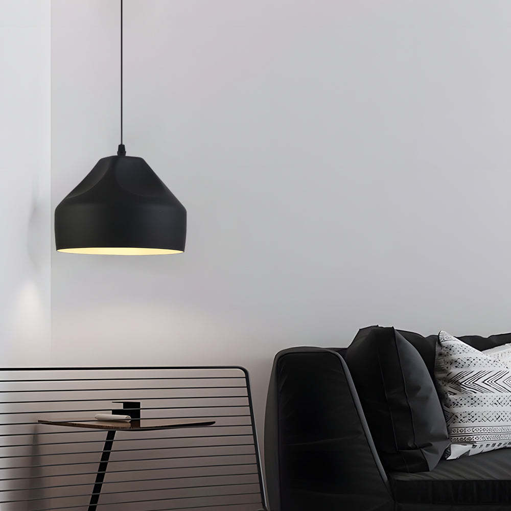 Pleat Box LED Black White Aluminum Pendant Light