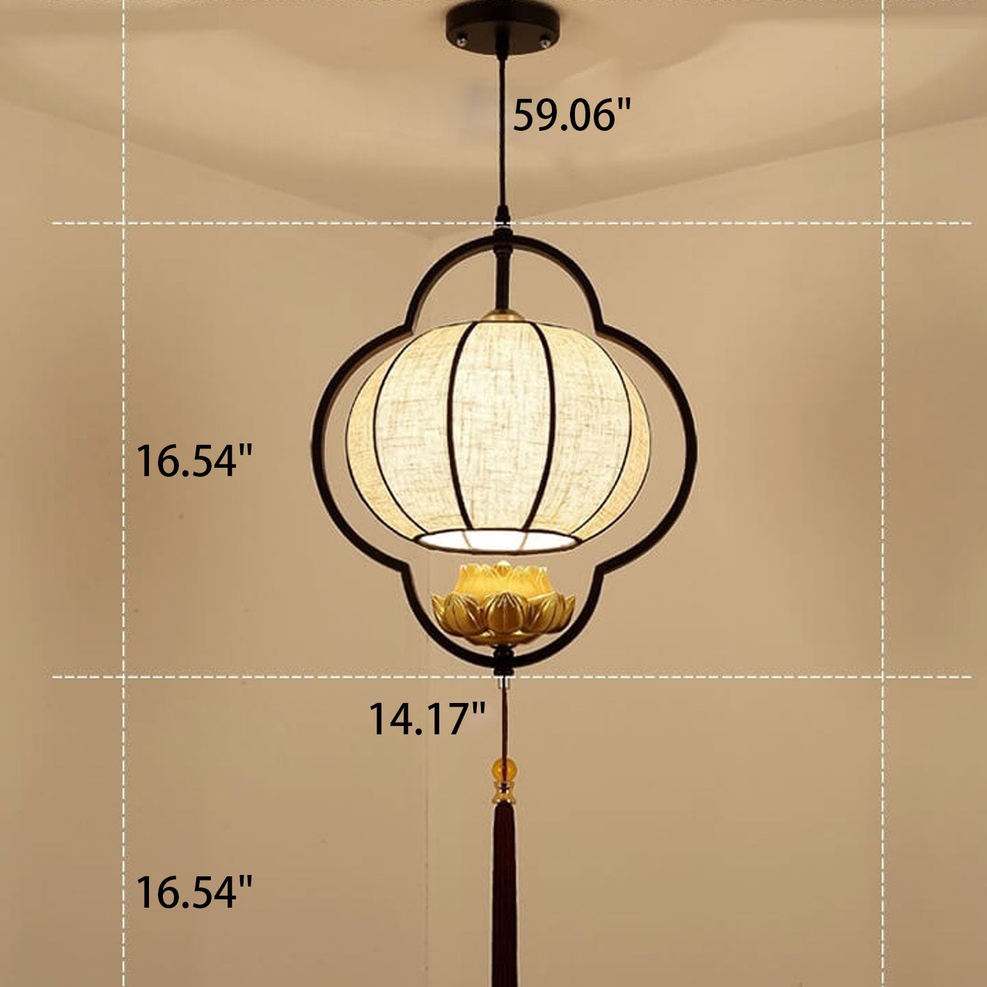 Chinese Retro Luxury Wrought Iron Pendant Light