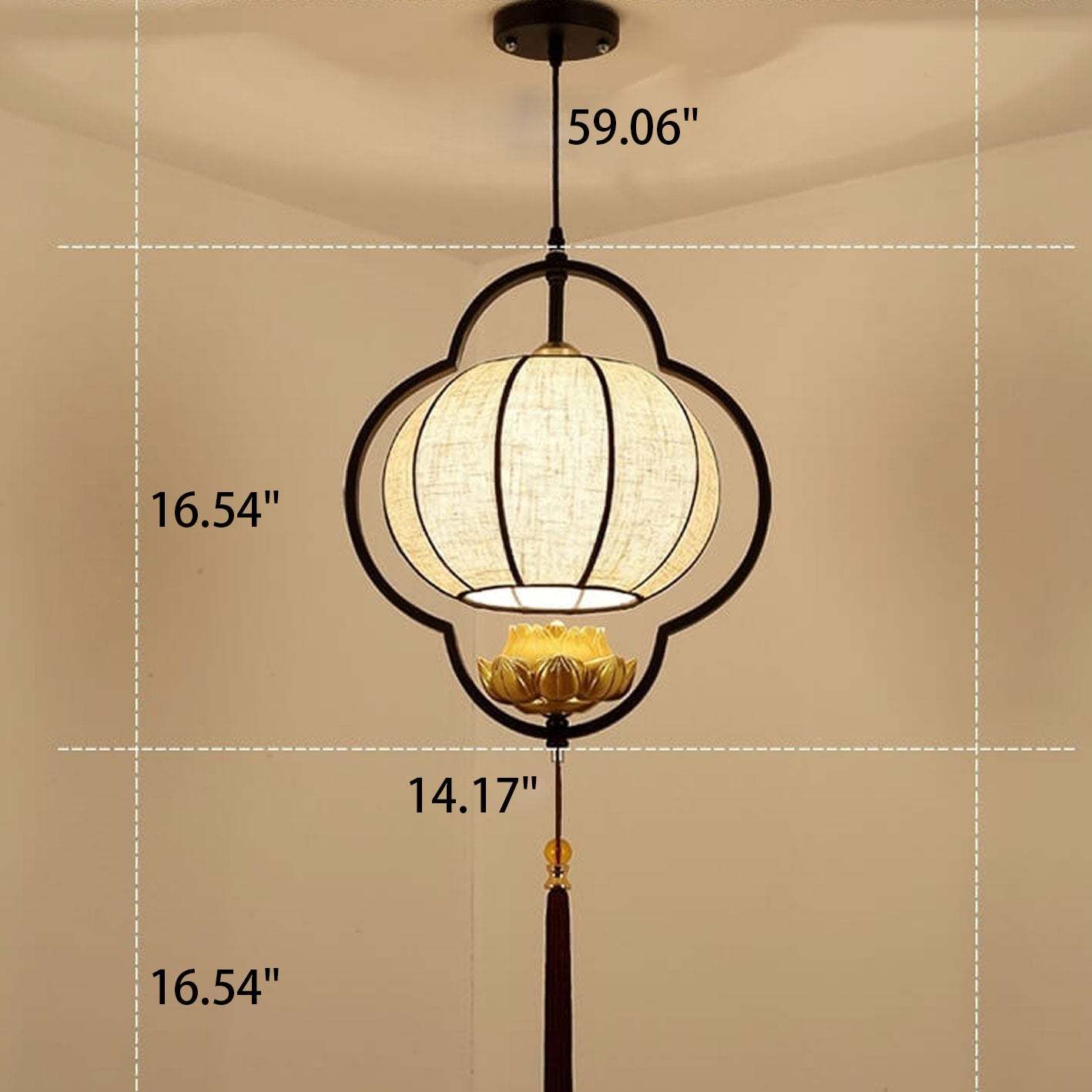 Chinese Retro Luxury Wrought Iron Pendant Light