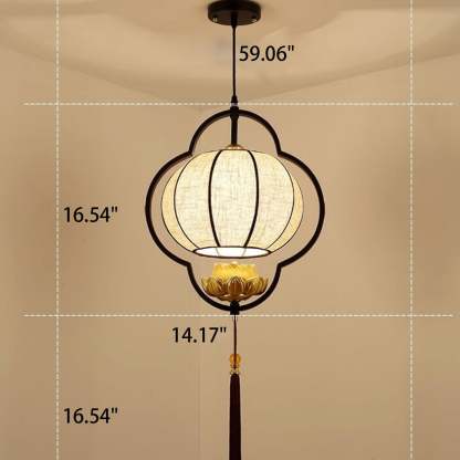 Chinese Retro Luxury Wrought Iron Pendant Light
