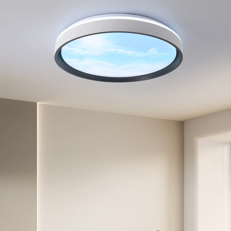 Iron Acrylic Rectangular Sunny Sky LED Flush Light