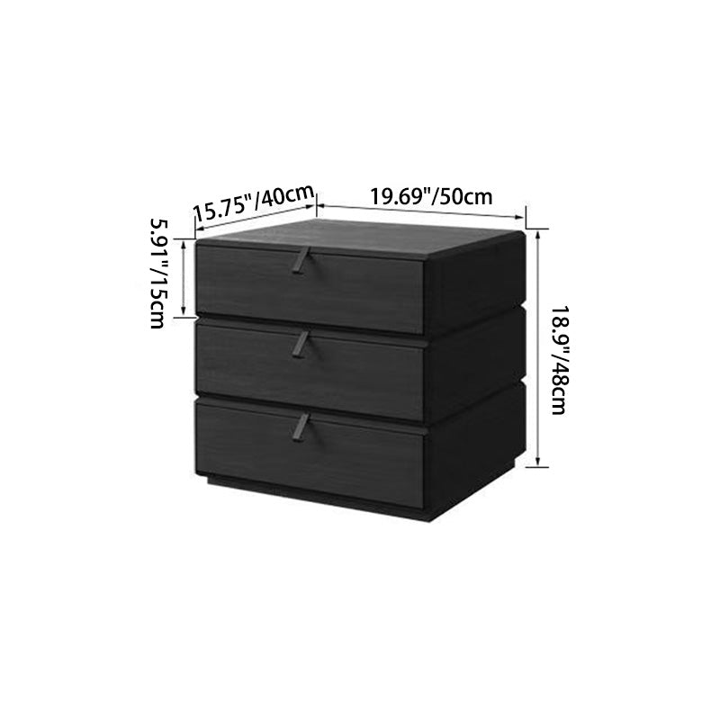 Nordic Wood Rotatable 3-Drawer Nightstand