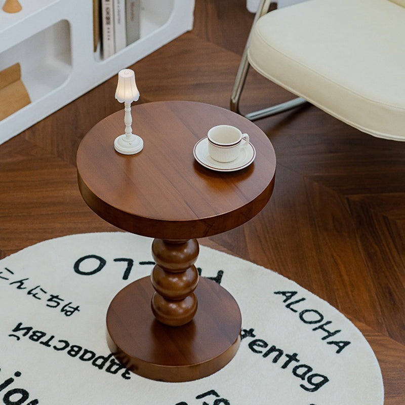 Vintage Round Beaded Wooden Coffee Table