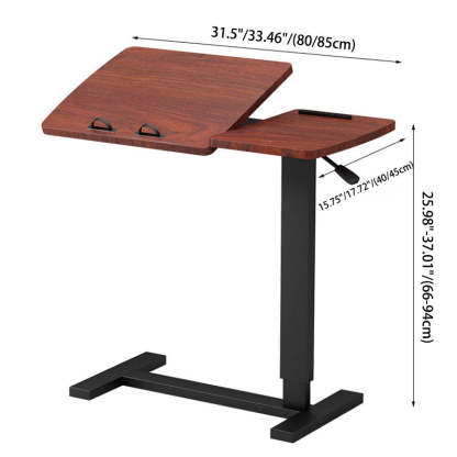 Minimalist Rectangular Wood Metal Foldable End Table